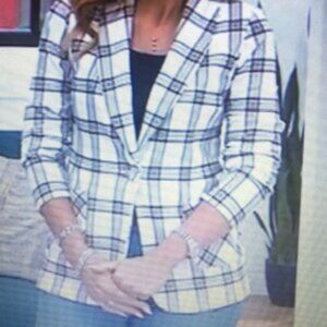 Susan Graver Weekend Blazer "Plaid says Fall Favorite"